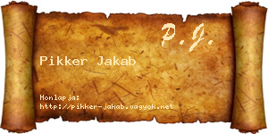 Pikker Jakab névjegykártya